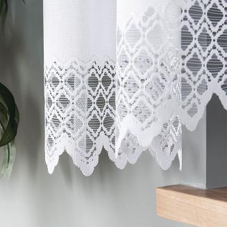 Firanka żakardowa gotowa na żabki FILOMENA 340x160 biała