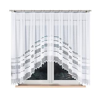 Firanka żakardowa gotowa na żabki FILOMENA 340x160 biała