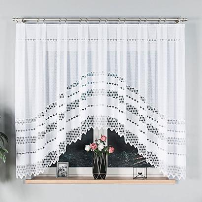Firanka żakardowa gotowa na żabki FILOMENA 340x160 biała