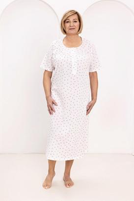 Koszula damska REGINA kod 019 fioletowe kwiatuszki