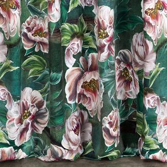 Zasłona gotowa na taśmie PALMERA 140x270 Eurofirany zielony