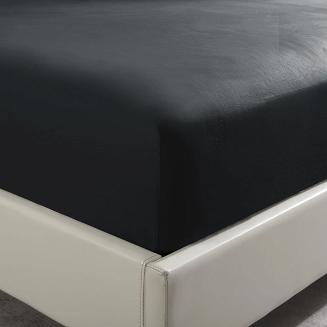 Prześcieradło satyna bawełniana z gumką 140x200 SIN czarne