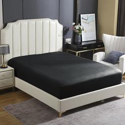 Prześcieradło satyna bawełniana z gumką 140x200 SIN czarne