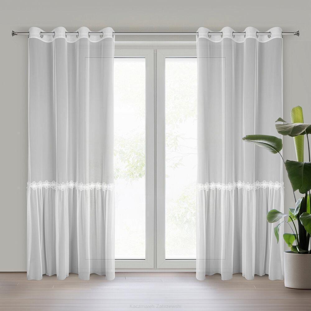Firana gotowa na przelotkach ALISON 140x250 Eurofirany biały