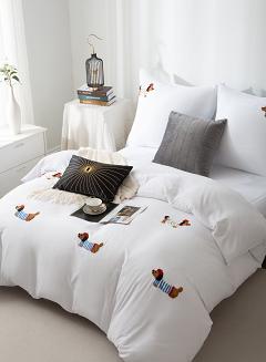 Biała Pościel w Pieski Jamniki 160x200 CUTY JAMNIK