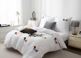 Biała Pościel w Pieski Jamniki 160x200 CUTY JAMNIK