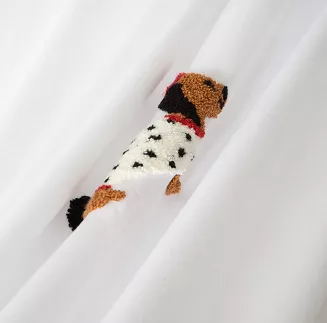 Biała Pościel w Pieski Jamniki 160x200 CUTY JAMNIK