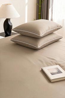 Prześcieradło bambusowe z gumką 200x220 ciemnobeżowe