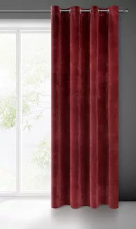 Zasłona gotowa na przelotkach VILLA 140x250 Eurofirany ciemny bordowy