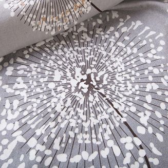 Pościel flanelowa FLANELOVE 140x200 delikatne dmuchawce na szarym tle