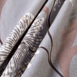 Pościel flanelowa FLANELOVE 140x200 delikatne dmuchawce na szarym tle