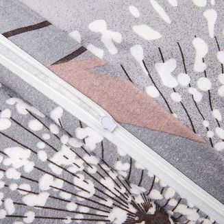 Pościel flanelowa FLANELOVE 140x200 delikatne dmuchawce na szarym tle