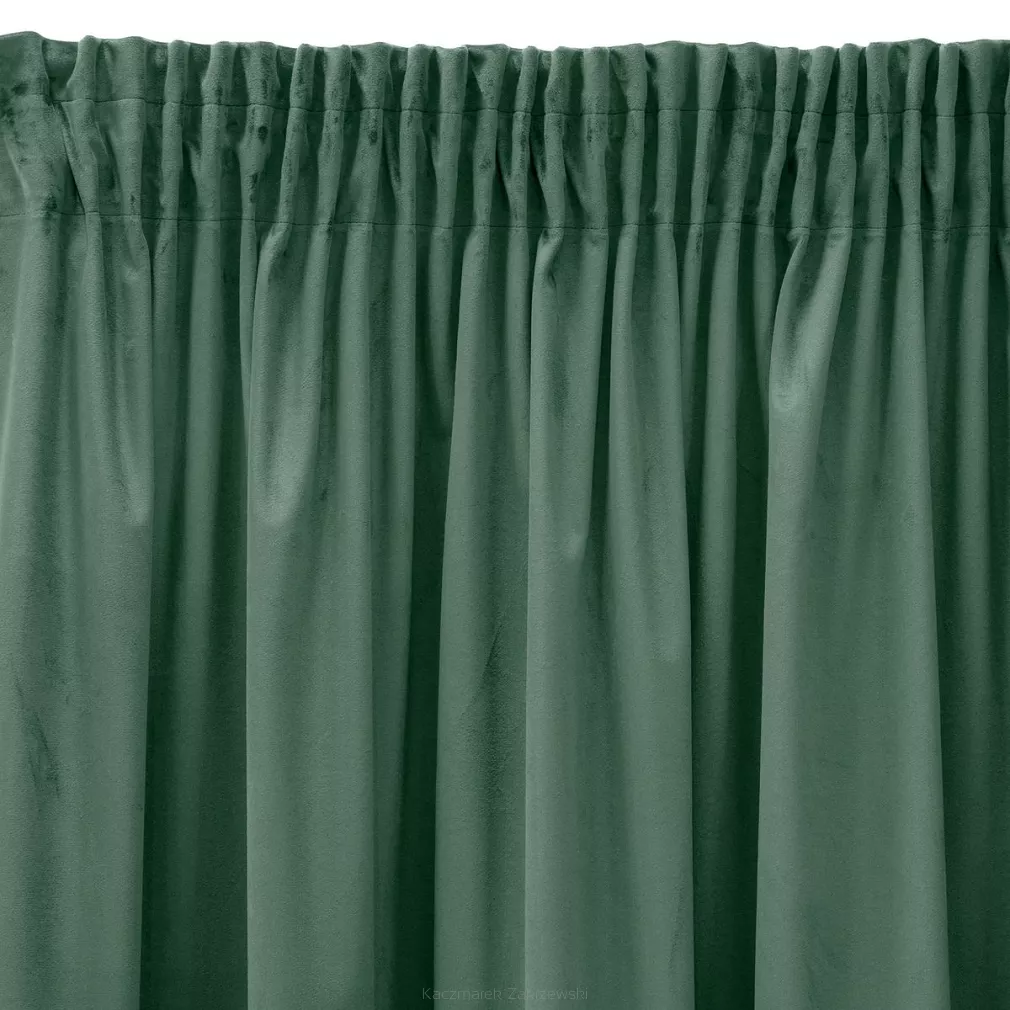 Zasłona gotowa na taśmie SIBEL 140x270 Eurofirany ciemnomiętowa