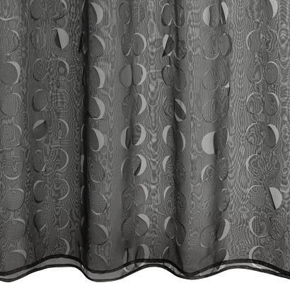 Firana gotowa na taśmie DEBORA 140x270 Eurofirany czarna geometryczny wzór w dolnej części