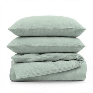 Pościel bawełniana MUSLIN 220x200 Eurofirany miętowa muślinowa