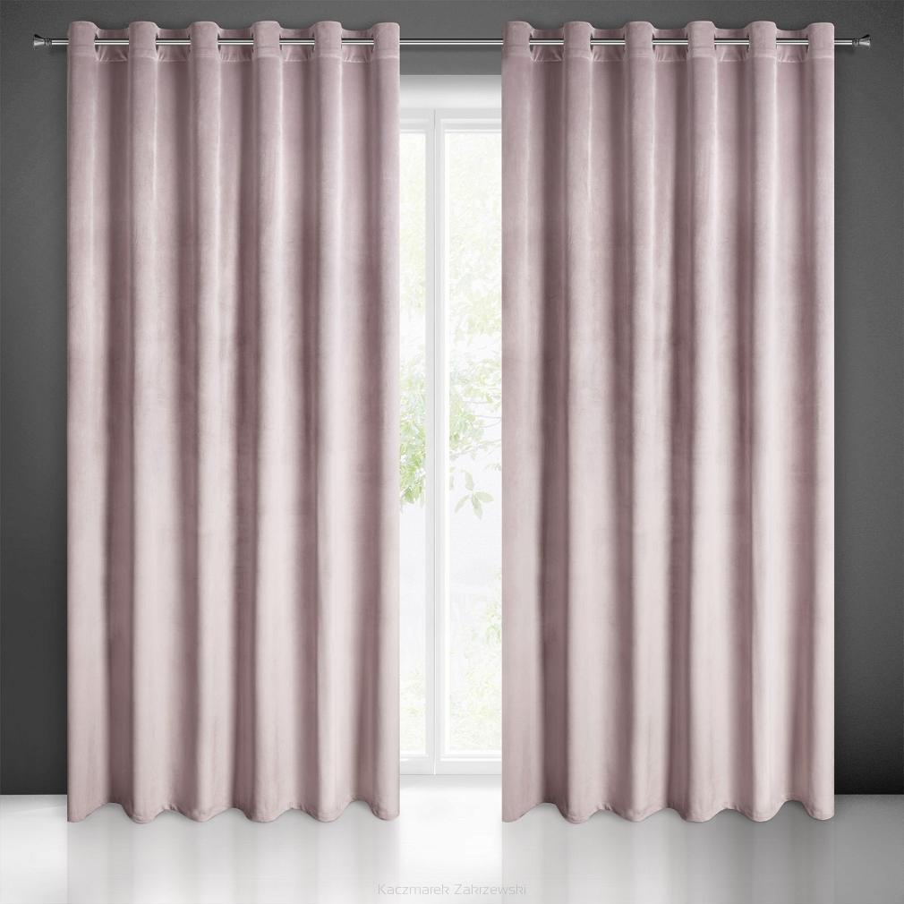 Zasłona gotowa na przelotkach MELANIE 215x250 Eurofirany pudrowy