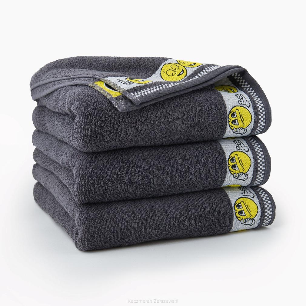 Ręcznik dla dzieci EMOTIKONY 70x130 Zwoltex grafit