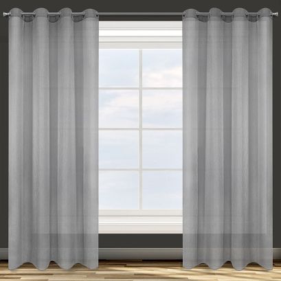 Zasłona gotowa na przelotkach ADEL 140x250 Design91 stalowy