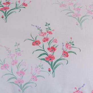 Pościel satynowa 160x200 kremowa różowa bukiety tulipanów