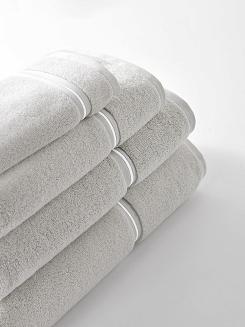 Ręcznik bawełniany LIBRE 50x90 jasnoszary z białą bizą