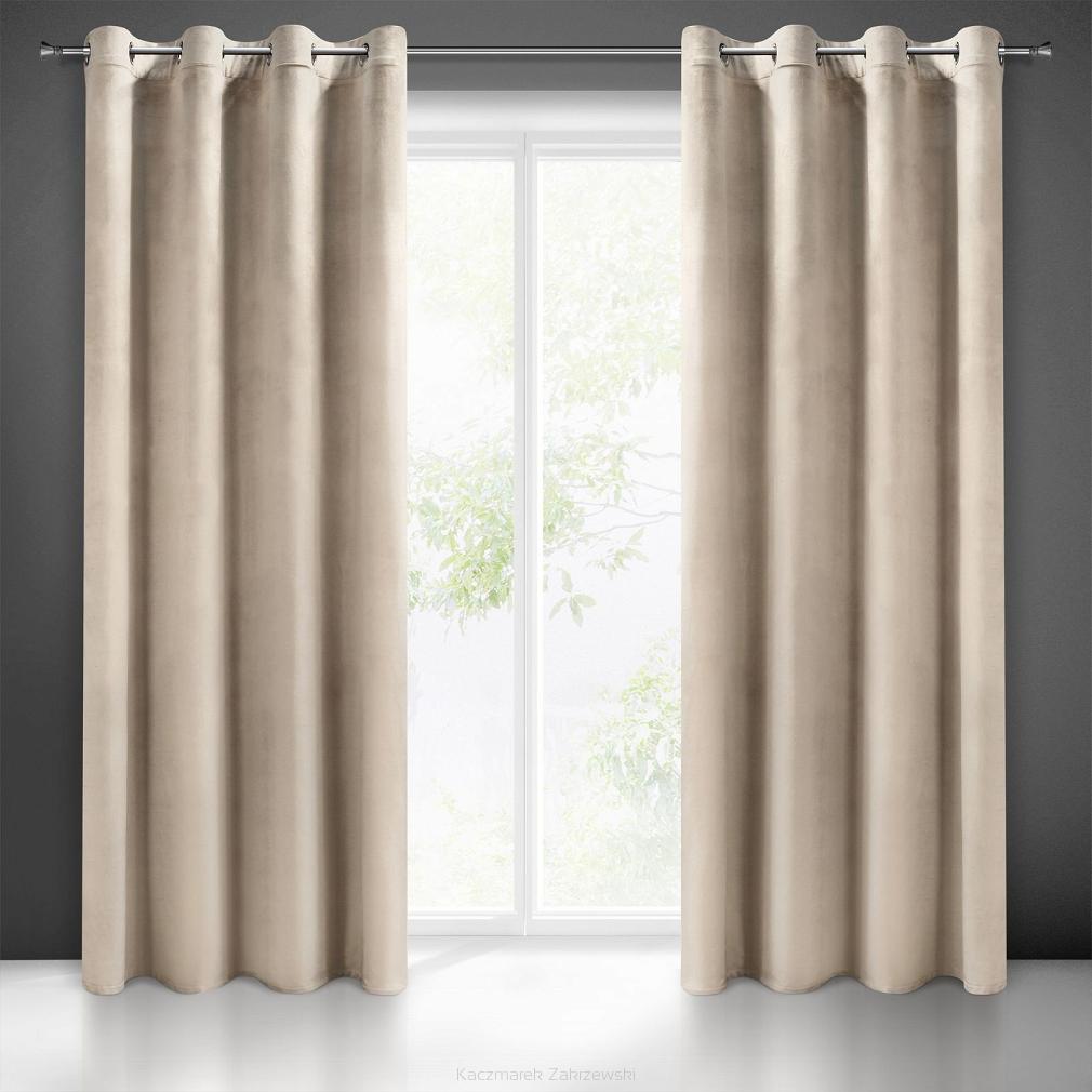 Zasłona gotowa na przelotkach MELANIE 140x250 Eurofirany beżowy