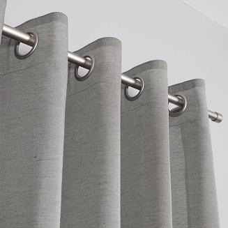 Zasłona gotowa na przelotkach BASIC 145x170 półprzezroczysta szara