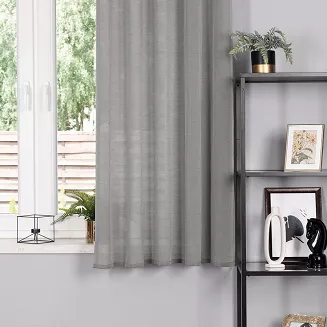 Zasłona gotowa na przelotkach BASIC 145x170 półprzezroczysta szara