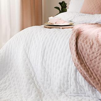 Narzuta dekoracyjna z falbaną WERONA 200x220 biała