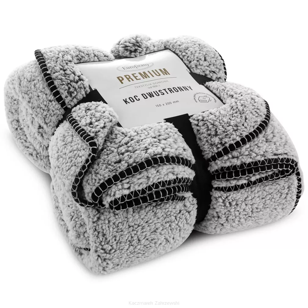Koc narzuta KOALA 150x200 Eurofirany czarny baranek