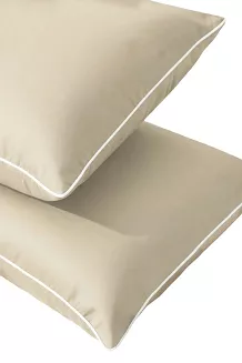 Poszewka bambusowa 40x60 beżowa z białą bizą
