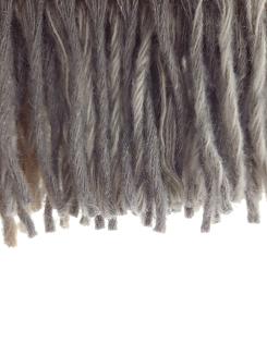 Koc wełniany z frędzlami 160x200 beżowa srebrna krata