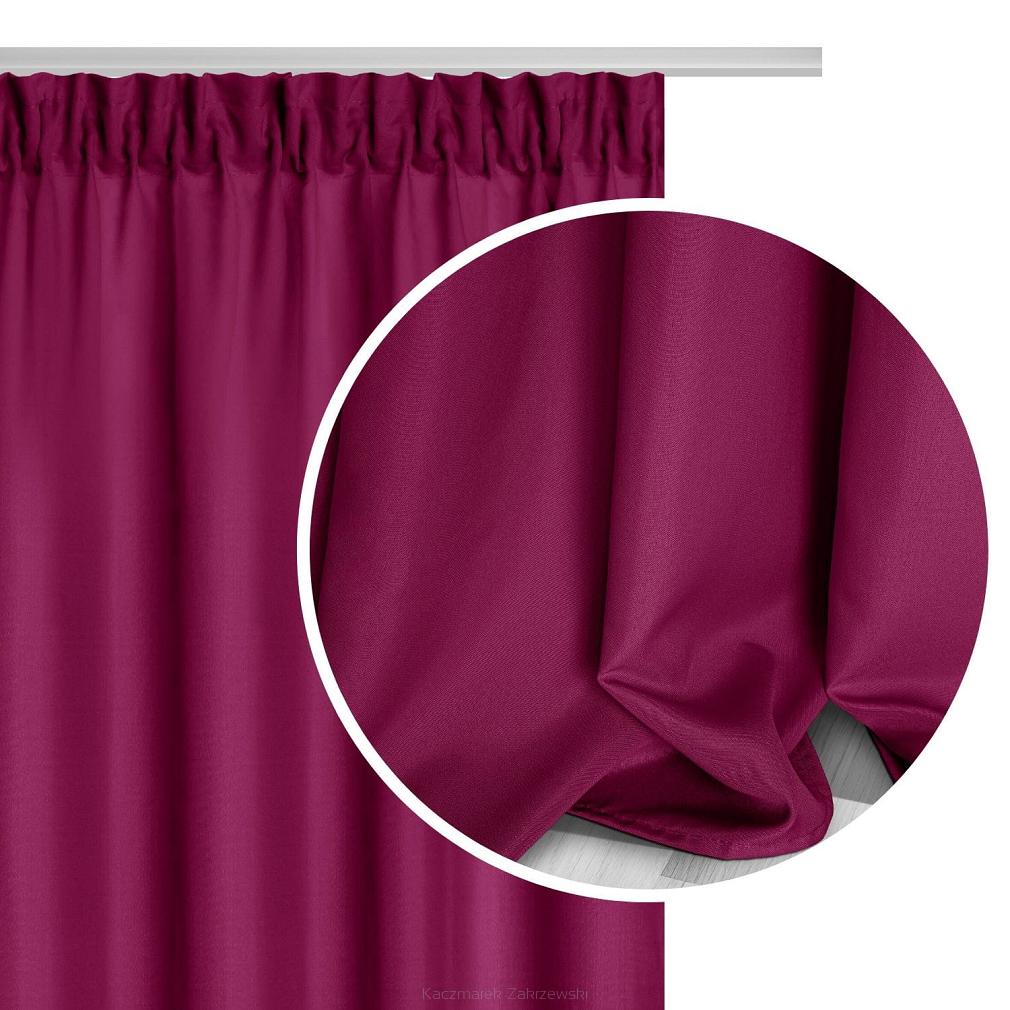 Zasłona gotowa na taśmie VIVA 140x175 półzaciemniająca amarantowa