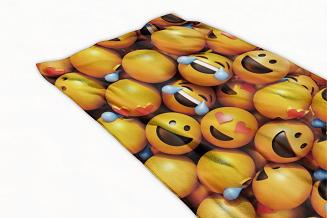 Ręcznik plażowy 100x180 pomarańczowy emotikony 3D