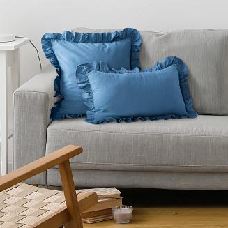 Poszewka dekoracyjna FALBANKA 30x50 Eurofirany granatowy