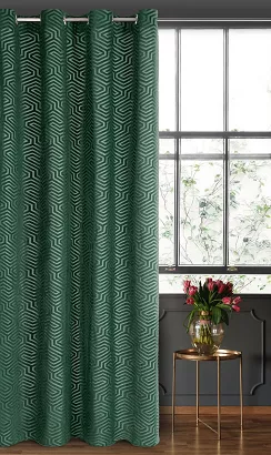 Zasłona gotowa na przelotkach INGA 140x250 Pierre Cardin Eurofirany ciemnozielona