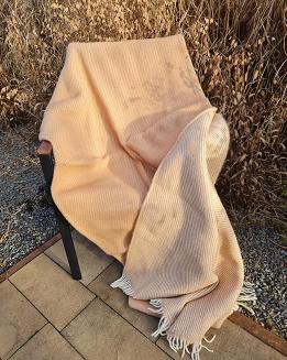 Koc z wełny nowozelandzkiej MAGDA 150x200 diagonalny toffi