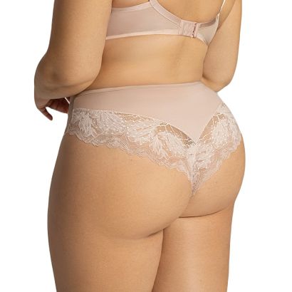 Brazyliany damskie z haftem i tiulem AV 2155 pudrowe
