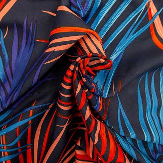 Pościel satyna bawełniana SATYNLOVE 140x200 Darymex palmy granatowa czerwona