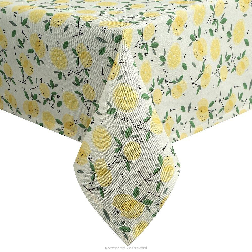 Obrus dekoracyjny wodoodporny LUNA 85x85 Eurofirany żółty zielony w cytryny