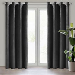 Zasłona gotowa na przelotkach MELANIE 140x260 Eurofirany czarny