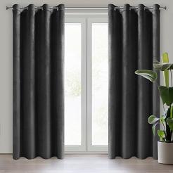 Zasłona gotowa na przelotkach MELANIE 140x260 Eurofirany czarny
