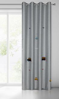 Zasłona gotowa na przelotkach ALVIN 140x250 Eurofirany srebrny