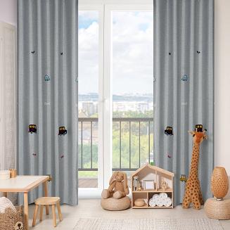 Zasłona gotowa na przelotkach ALVIN 140x250 Eurofirany srebrny