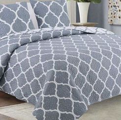 Narzuta dekoracyjna z poszewkami TAVIRA 180x220 meridian grey szara koniczyna maroko