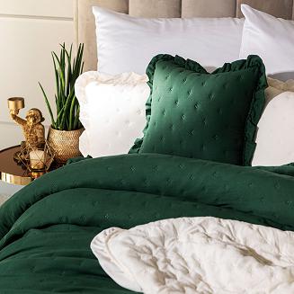 Narzuta dekoracyjna z falbaną WERONA 200x220 zielona