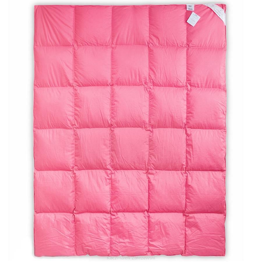 Kołdra puchowa 200x220 AMZ - 70% polski puch gęsi różowa