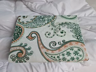 Pościel satynowa 160x200 miętowa ruda letni paisley