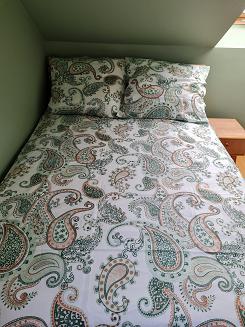 Pościel satynowa 160x200 miętowa ruda letni paisley