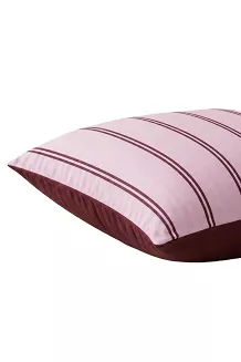 Poszewka Perkalowa Bawełniana LINE 50x60 Różowa w Burgundowe Paski