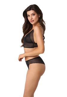 Brazyliany damskie z koronką 208 czarne